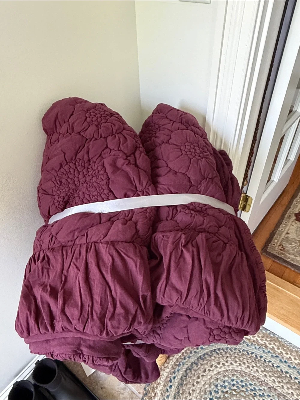 Anthropologie Quilted Bedspread in Wine color